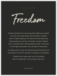 Freedom Word of Intention Framed print 60x80 cm / 24x32″ White frame Carbon paper