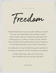 Freedom Word of Intention Framed print 60x80 cm / 24x32″ White frame Linen paper