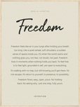 Freedom Word of Intention Framed print 60x80 cm / 24x32″ Wood frame Linen paper