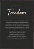 Freedom Word of Intention Framed print 70x100 cm / 28x40″ Black frame Carbon paper