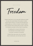 Freedom Word of Intention Framed print 70x100 cm / 28x40″ Black frame Linen paper