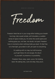 Freedom Word of Intention Framed print 70x100 cm / 28x40″ Dark wood frame Carbon paper