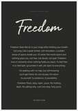 Freedom Word of Intention Framed print 70x100 cm / 28x40″ White frame Carbon paper