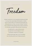 Freedom Word of Intention Framed print 70x100 cm / 28x40″ White frame Linen paper