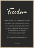 Freedom Word of Intention Framed print 70x100 cm / 28x40″ Wood frame Carbon paper