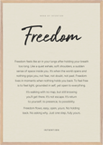 Freedom Word of Intention Framed print 70x100 cm / 28x40″ Wood frame Linen paper