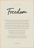 Freedom Word of Intention Framed print 70x100 cm / 28x40″ Wood frame Linen paper