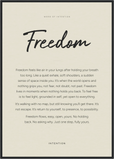 Freedom Word of Intention Framed print A1 (59.4 x 84.1 cm) Black frame Linen paper