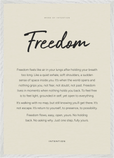 Freedom Word of Intention Framed print A1 (59.4 x 84.1 cm) White frame Linen paper