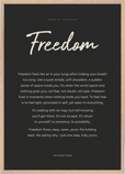 Freedom Word of Intention Framed print A1 (59.4 x 84.1 cm) Wood frame Carbon paper