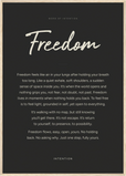 Freedom Word of Intention Framed print A1 (59.4 x 84.1 cm) Wood frame Carbon paper