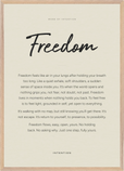 Freedom Word of Intention Framed print A1 (59.4 x 84.1 cm) Wood frame Linen paper
