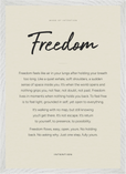 Freedom Word of Intention Framed print A2 (42 x 59.4 cm) White frame Linen paper