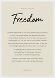 Freedom Word of Intention Framed print A2 (42 x 59.4 cm) White frame Linen paper