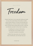 Freedom Word of Intention Framed print A2 (42 x 59.4 cm) Wood frame Linen paper