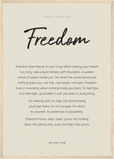 Freedom Word of Intention Framed print A2 (42 x 59.4 cm) Wood frame Linen paper