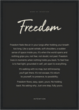 Freedom Word of Intention Framed print A3 (29.7 x 42 cm) Black frame Carbon paper