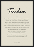 Freedom Word of Intention Framed print A3 (29.7 x 42 cm) Black frame Linen paper