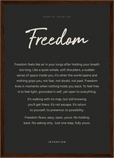 Freedom Word of Intention Framed print A3 (29.7 x 42 cm) Dark wood frame Carbon paper