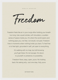 Freedom Word of Intention Framed print A3 (29.7 x 42 cm) White frame Linen paper