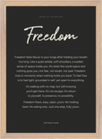 Freedom Word of Intention Framed print A3 (29.7 x 42 cm) Wood frame Carbon paper