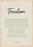 Freedom Word of Intention Framed print A3 (29.7 x 42 cm) Wood frame Linen paper
