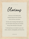 Glorious Word of Intention Framed print 13x18 cm / 5x7″ Wood frame Linen paper