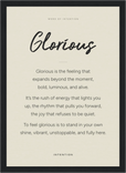 Glorious Word of Intention Framed print 21x29.7 cm / 8x12" Black frame Linen paper