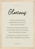 Glorious Word of Intention Framed print 21x29.7 cm / 8x12" Wood frame Linen paper