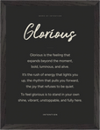 Glorious Word of Intention Framed print 30x40 cm / 12x16″ Black frame Carbon paper