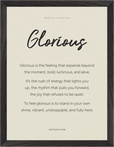 Glorious Word of Intention Framed print 30x40 cm / 12x16″ Black frame Linen paper