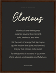 Glorious Word of Intention Framed print 30x40 cm / 12x16″ Dark wood frame Carbon paper