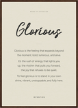 Glorious Word of Intention Framed print 50x70 cm / 20x28″ Dark wood frame Linen paper