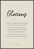 Glorious Word of Intention Framed print 70x100 cm / 28x40″ Black frame Linen paper