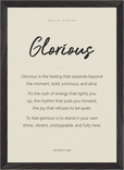 Glorious Word of Intention Framed print A3 (29.7 x 42 cm) Black frame Linen paper