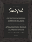 Grateful Word of Intention Framed print 13x18 cm / 5x7″ Black frame Carbon paper