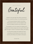 Grateful Word of Intention Framed print 13x18 cm / 5x7″ Dark wood frame Linen paper