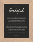 Grateful Word of Intention Framed print 13x18 cm / 5x7″ Wood frame Carbon paper