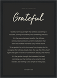 Grateful Word of Intention Framed print 21x29.7 cm / 8x12" Black frame Carbon paper