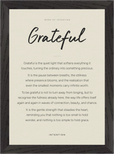 Grateful Word of Intention Framed print 21x29.7 cm / 8x12" Black frame Linen paper