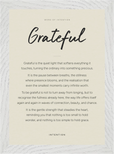 Grateful Word of Intention Framed print 21x29.7 cm / 8x12" White frame Linen paper