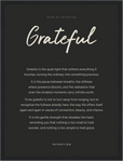 Grateful Word of Intention Framed print 30x40 cm / 12x16″ Black frame Carbon paper