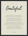 Grateful Word of Intention Framed print 30x40 cm / 12x16″ Black frame Linen paper