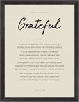 Grateful Word of Intention Framed print 30x40 cm / 12x16″ Black frame Linen paper