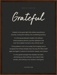 Grateful Word of Intention Framed print 30x40 cm / 12x16″ Dark wood frame Carbon paper