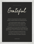 Grateful Word of Intention Framed print 30x40 cm / 12x16″ White frame Carbon paper
