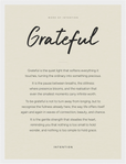 Grateful Word of Intention Framed print 30x40 cm / 12x16″ White frame Linen paper