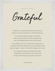 Grateful Word of Intention Framed print 30x40 cm / 12x16″ White frame Linen paper
