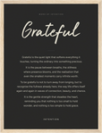 Grateful Word of Intention Framed print 30x40 cm / 12x16″ Wood frame Carbon paper