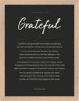 Grateful Word of Intention Framed print 30x40 cm / 12x16″ Wood frame Carbon paper